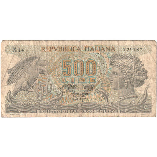 Italia, 
  
  500 lire, 
  
  20-10-1967