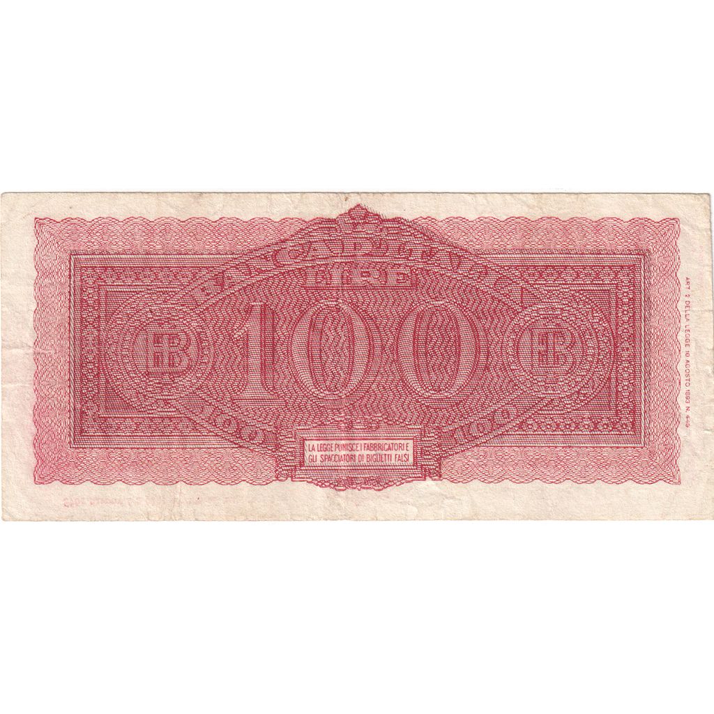 Italia, 
  
  100 lire, 
  
  UA(55-58)