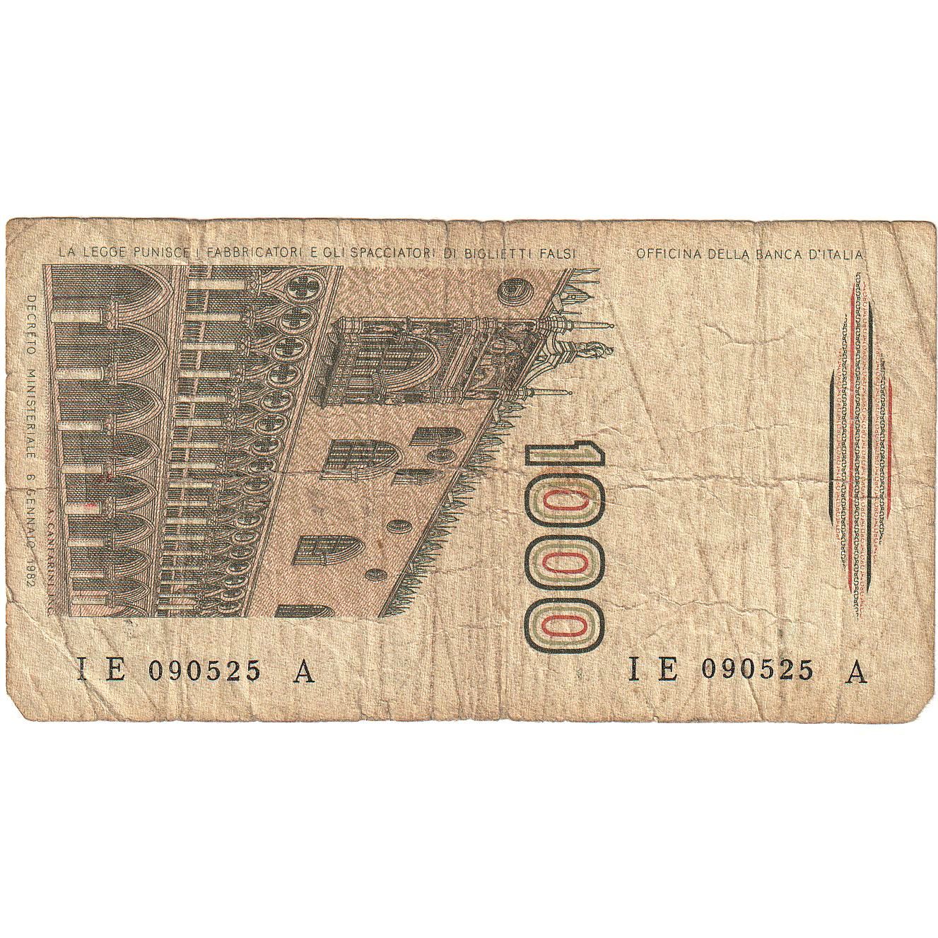 Italia, 
  
  1000 lire, 
  
  01-06-1982