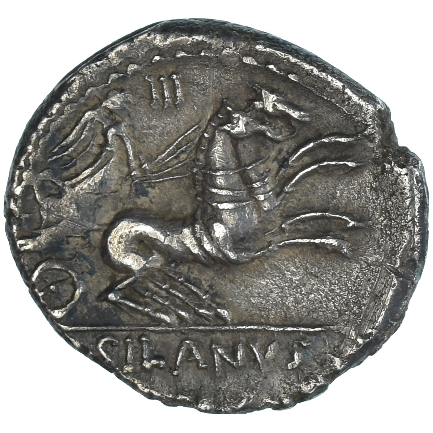 Coniare, 
  
  D. Iunius Silanus, 
  
  Denario
