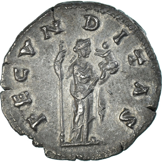 Coniare, 
  
  Faustina II, 
  
  Denario
