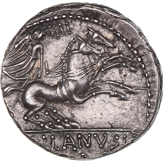 Giunia, 
  
  Denario, 
  
  91 a.C