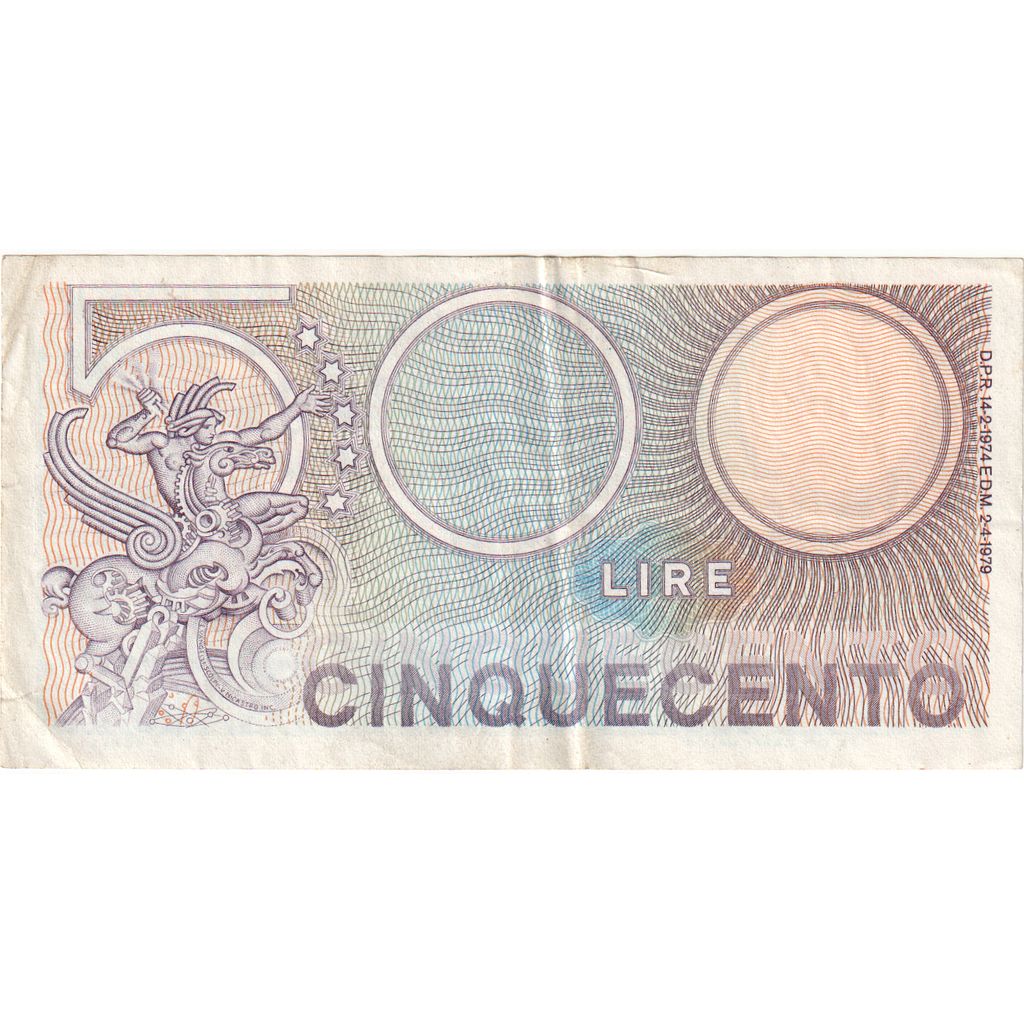 Italia, 
  
  500 lire, 
  
  14-02-1974