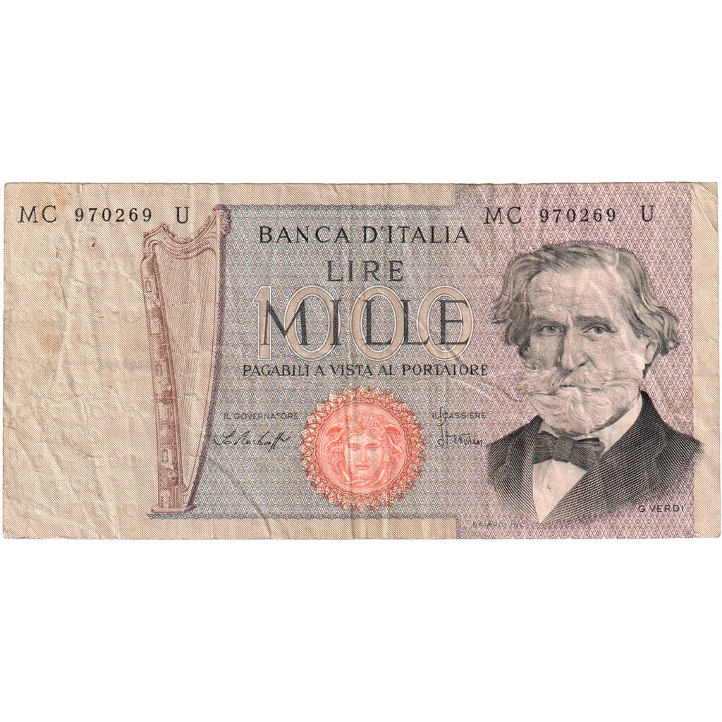 Italia, 
  
  1000 lire, 
  
  10/01/1977