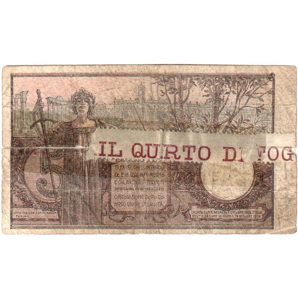 Italia, 
  
  5 lire, 
  
  F(12-15)