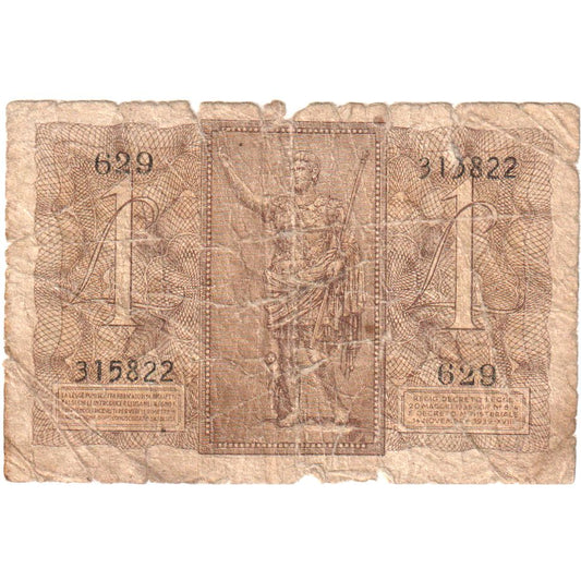 Italia, 
  
  1 lira, 
  
  14-11-1939