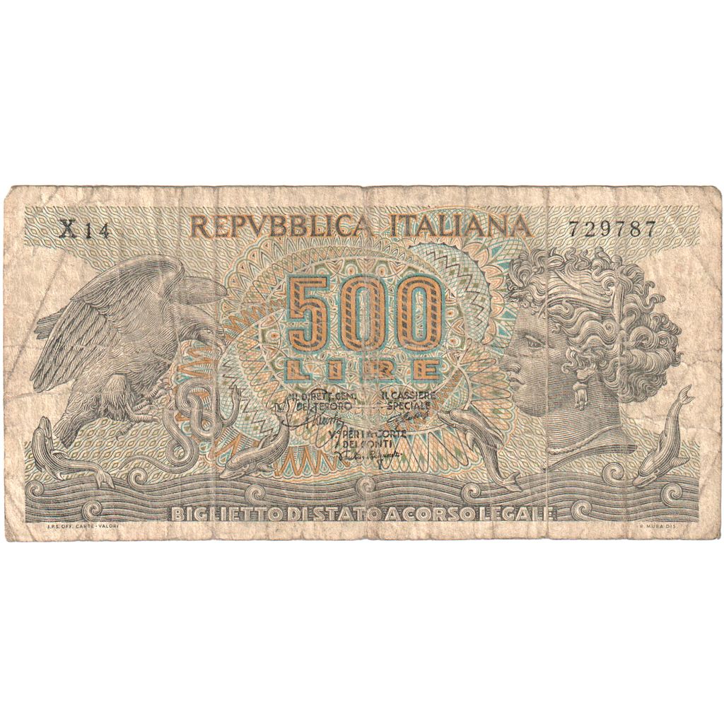 Italia, 
  
  500 lire, 
  
  20-10-1967