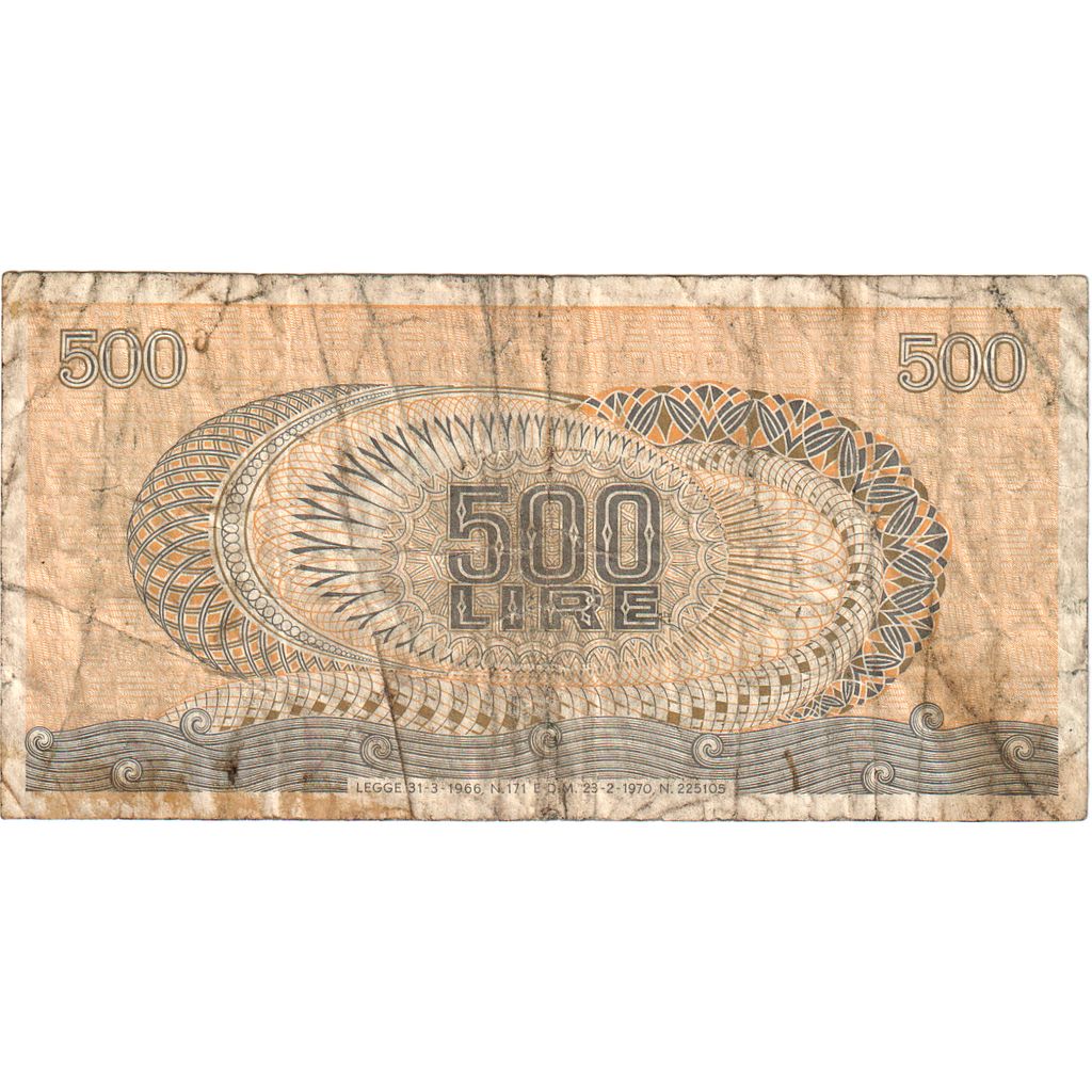 Italia, 
  
  500 lire, 
  
  23-02-1970