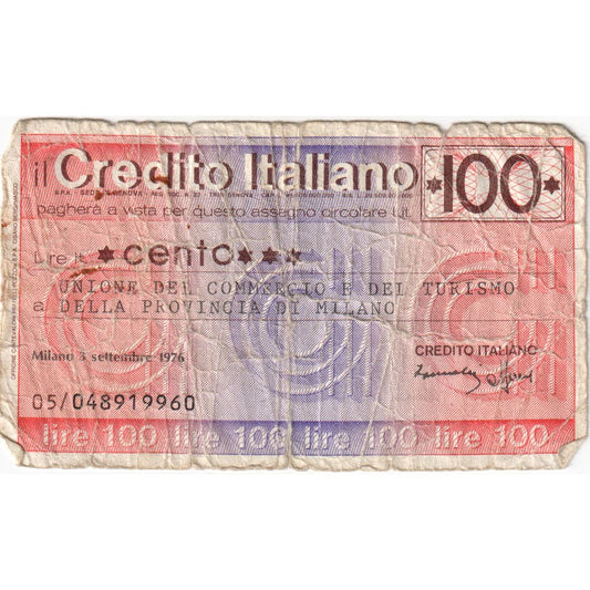 Italia, 
  
  100 lire, 
  
  03-09-1976