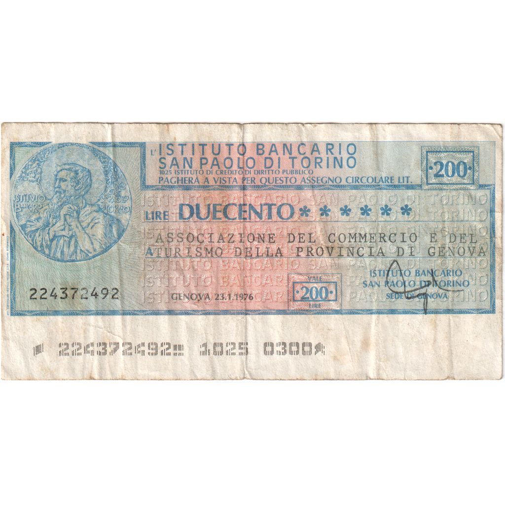 Italia, 
  
  200 lire, 
  
  20-12-1976