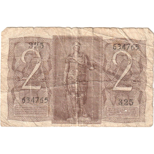 Italia, 
  
  2 Lire, 
  
  VF(20-25)