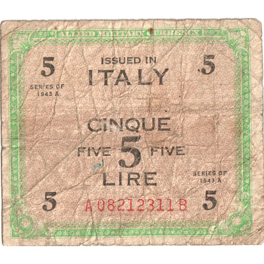 Italia, 
  
  5 lire, 
  
  VF(20-25)
