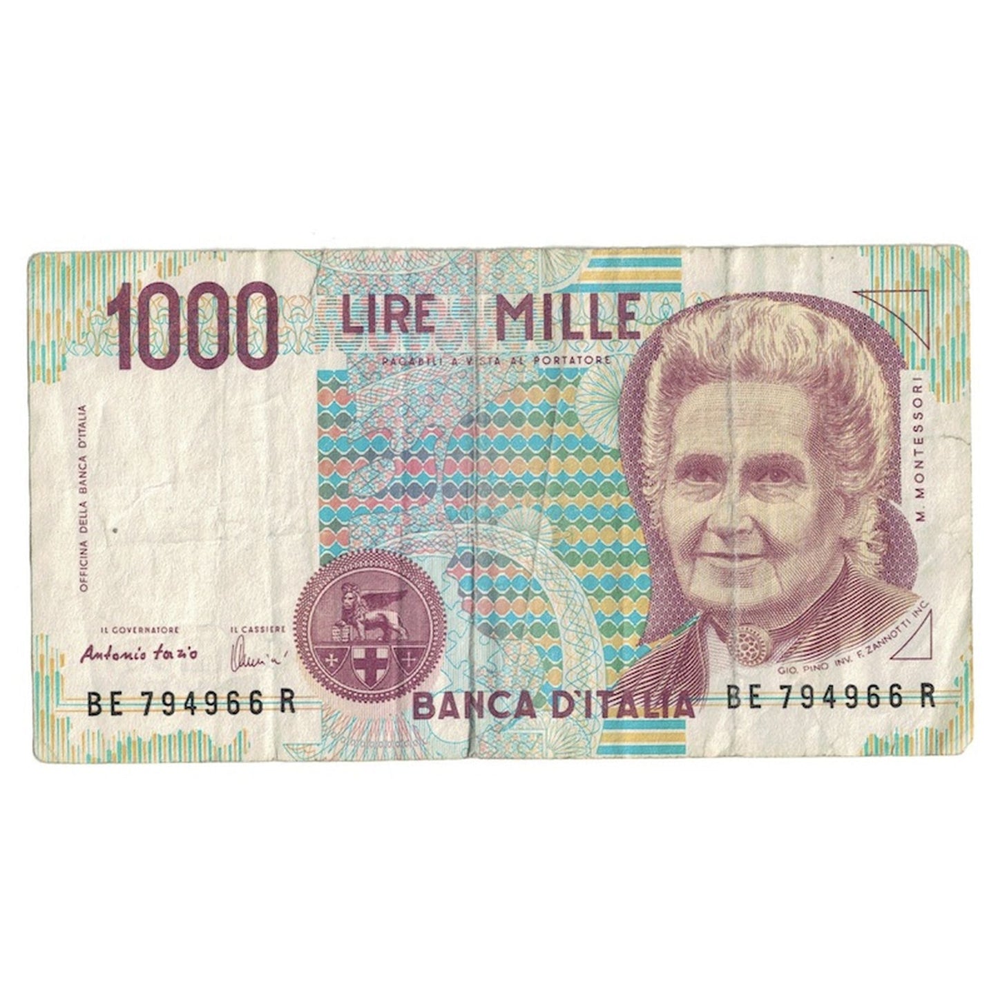 Italia, 
  
  1000 lire, 
  
  D.1990