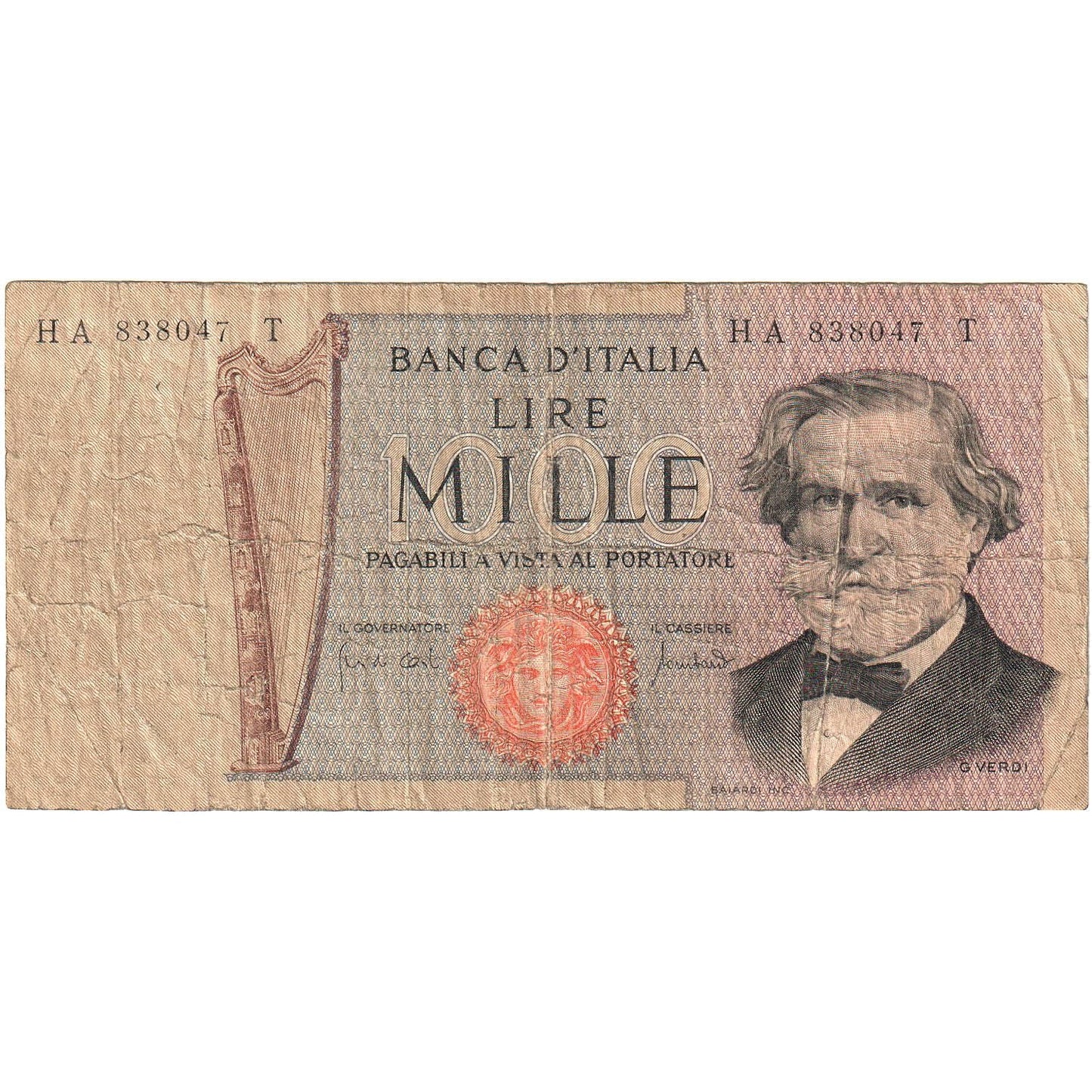 Italia,

1000 lire,

KM:101g