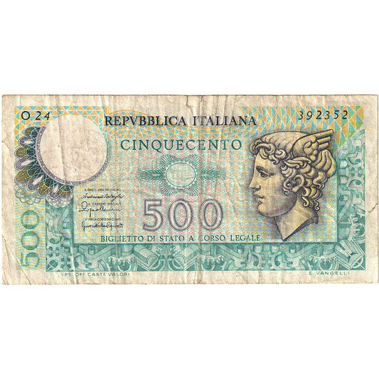 Italia, 
  
  500 lire, 
  
  20-12-1976