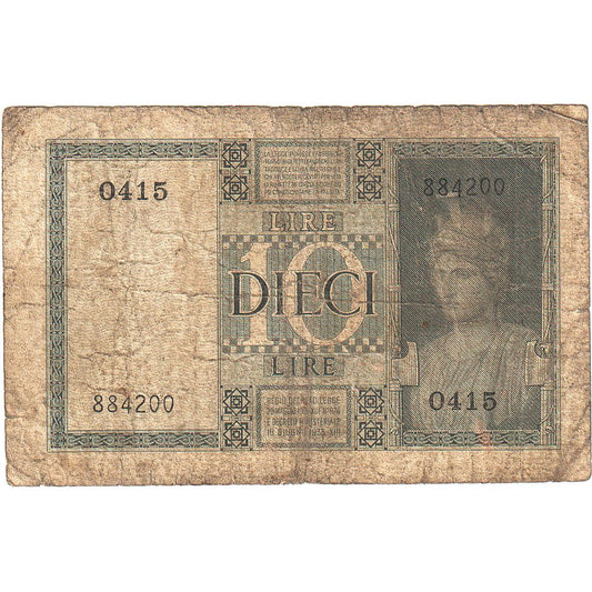 Italia, 
  
  10 lire, 
  
  1939
