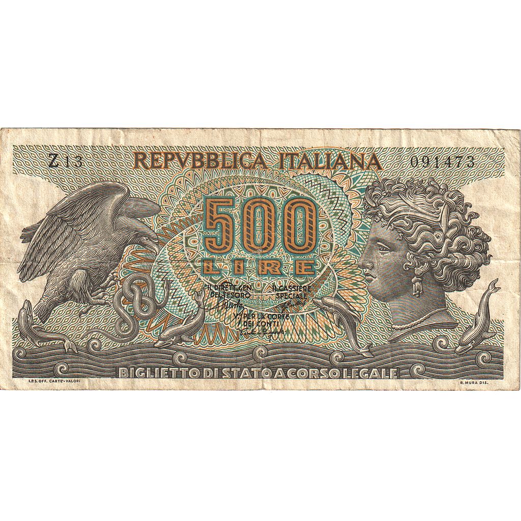 Italia, 
  
  500 lire, 
  
  1967