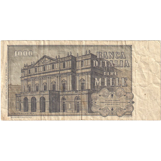 Italia, 
  
  1000 lire, 
  
  26-02-1969